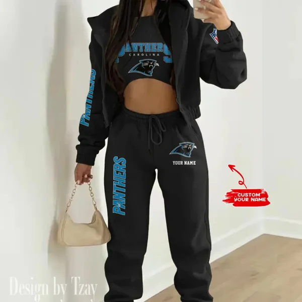 Carolina Panthers Women’s Outfit Winter Athleisure 3 Piece Set AMCWAL3PS005
