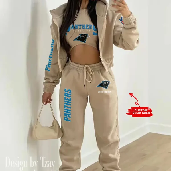 Carolina Panthers Women’s Outfit Winter Athleisure 3 Piece Set AMCWAL3PS005 - Image 2