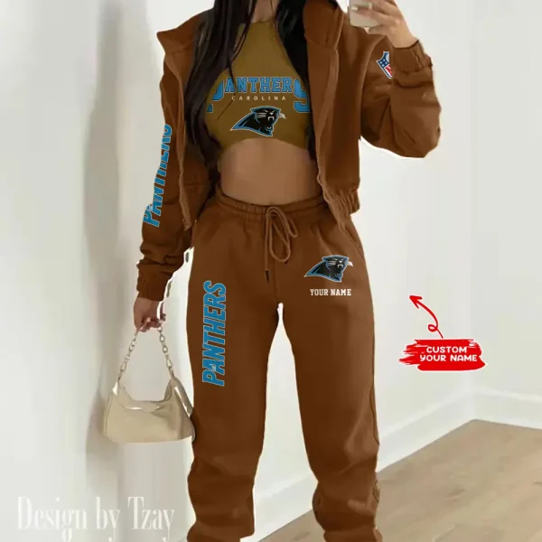 Carolina Panthers Women’s Outfit Winter Athleisure 3 Piece Set AMCWAL3PS005 - Image 3