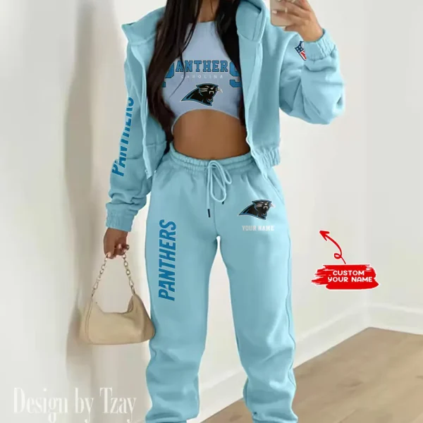 Carolina Panthers Women’s Outfit Winter Athleisure 3 Piece Set AMCWAL3PS005 - Image 4