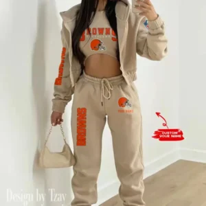 Cleveland Browns Women’s Outfit Winter Athleisure 3 Piece Set AMCWAL3PS008