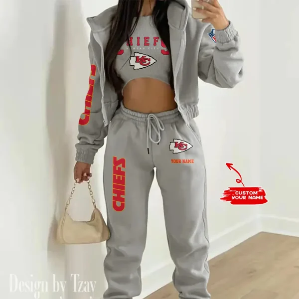 Kansas City Chiefs Women’s Outfit Winter Athleisure 3 Piece Set AMCWAL3PS016 - Image 2