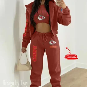 Kansas City Chiefs Women’s Outfit Winter Athleisure 3 Piece Set AMCWAL3PS016