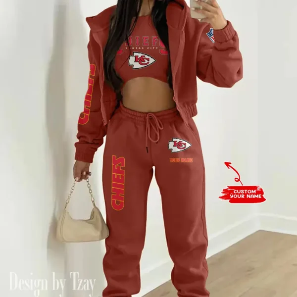 Kansas City Chiefs Women’s Outfit Winter Athleisure 3 Piece Set AMCWAL3PS016