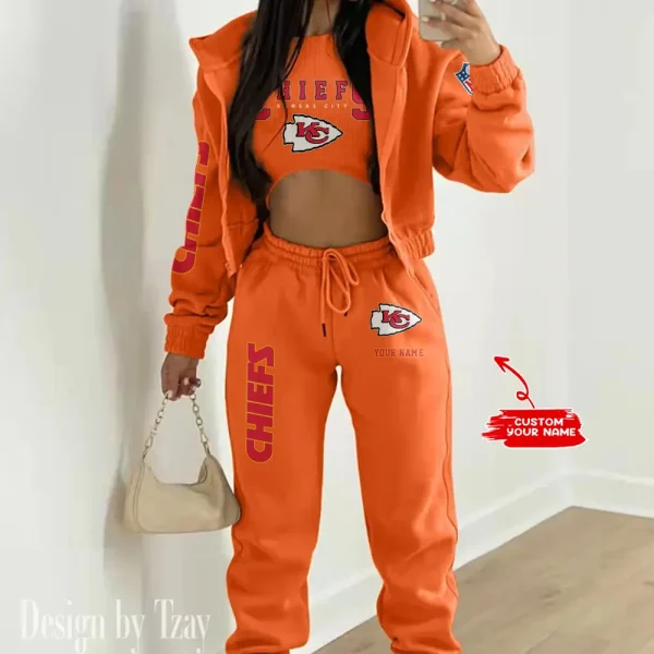 Kansas City Chiefs Women’s Outfit Winter Athleisure 3 Piece Set AMCWAL3PS016 - Image 3