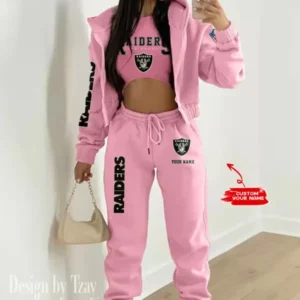 Las Vegas Raiders Women’s Outfit Winter Athleisure 3 Piece Set AMCWAL3PS017