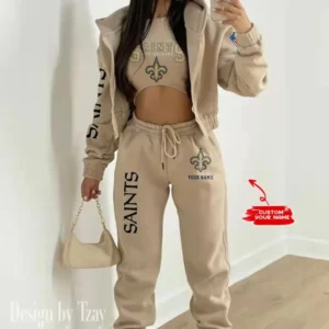 New Orleans Saints Women’s Outfit Winter Athleisure 3 Piece Set AMCWAL3PS023