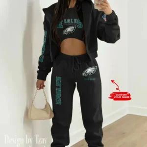 Philadelphia Eagles Women’s Outfit Winter Athleisure 3 Piece Set AMCWAL3PS026