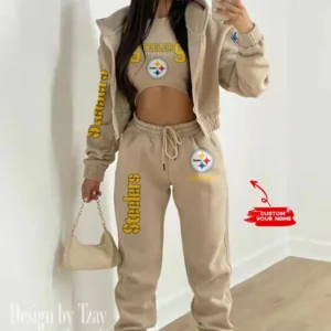 Pittsburgh Steelers Women’s Outfit Winter Athleisure 3 Piece Set AMCWAL3PS027