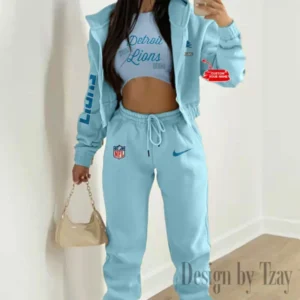 Detroit Lions Women’s Outfit Winter Athleisure 3 Piece Set AMCWAL3PS043
