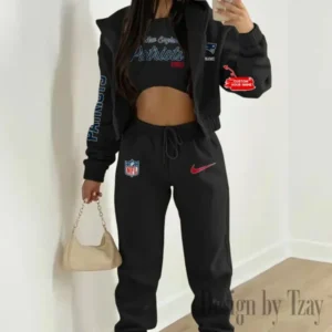 New England Patriots Women’s Outfit Winter Athleisure 3 Piece Set AMCWAL3PS054