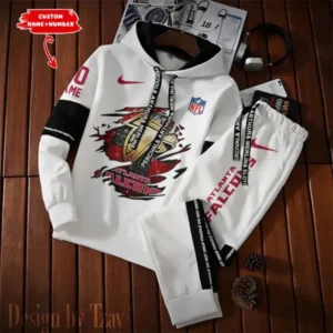 Atlanta Falcons New Fashion Casual Sportswear: Stylish Hooded Sweatshirt and Jogger Pants Set for Men AMCCSSW002