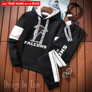 Atlanta Falcons New Fashion Casual Sportswear: Stylish Hooded Sweatshirt and Jogger Pants Set for Men AMCCSSW034