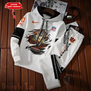 Cincinnati Bengals New Fashion Casual Sportswear: Stylish Hooded Sweatshirt and Jogger Pants Set for Men AMCCSSW007