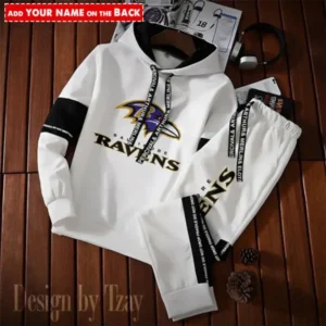 Baltimore Ravens New Fashion Casual Sportswear: Stylish Hooded Sweatshirt and Jogger Pants Set for Men AMCCSSW035