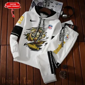 Pittsburgh Steelers New Fashion Casual Sportswear: Stylish Hooded Sweatshirt and Jogger Pants Set for Men AMCCSSW027