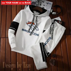 Denver Broncos New Fashion Casual Sportswear: Stylish Hooded Sweatshirt and Jogger Pants Set for Men AMCCSSW042