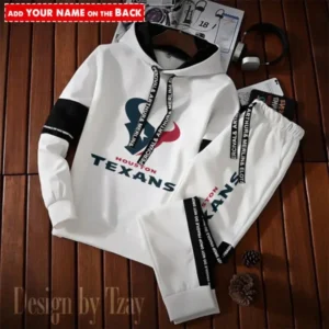 Houston Texans New Fashion Casual Sportswear: Stylish Hooded Sweatshirt and Jogger Pants Set for Men AMCCSSW045