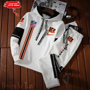 Cincinnati Bengals New Fashion Casual Sportswear: Stylish Hooded Sweatshirt and Jogger Pants Set for Men AMCCSSW072