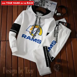 Los Angeles Rams New Fashion Casual Sportswear: Stylish Hooded Sweatshirt and Jogger Pants Set for Men AMCCSSW051