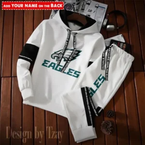 Philadelphia Eagles New Fashion Casual Sportswear: Stylish Hooded Sweatshirt and Jogger Pants Set for Men AMCCSSW058