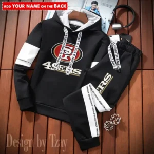 San Francisco 49ers New Fashion Casual Sportswear: Stylish Hooded Sweatshirt and Jogger Pants Set for Men AMCCSSW060