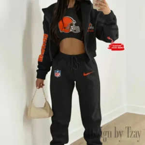 Cleveland Browns Women’s Outfit Winter Athleisure 3 Piece Set AMCWAL3PS071