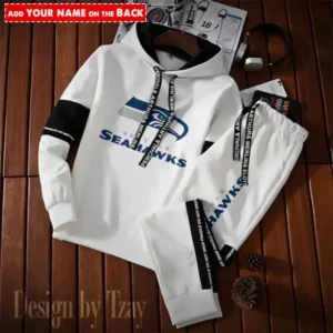 Seattle Seahawks New Fashion Casual Sportswear: Stylish Hooded Sweatshirt and Jogger Pants Set for Men AMCCSSW064