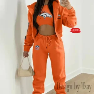 Denver Broncos Women’s Outfit Winter Athleisure 3 Piece Set AMCWAL3PS075