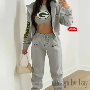 Green Bay Packers Women’s Outfit Winter Athleisure 3 Piece Set AMCWAL3PS077
