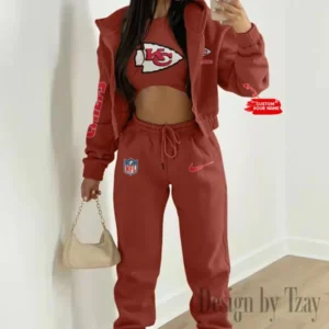 Kansas City Chiefs Women’s Outfit Winter Athleisure 3 Piece Set AMCWAL3PS081
