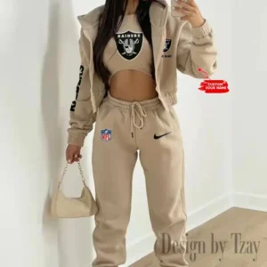 Las Vegas Raiders Women’s Outfit Winter Athleisure 3 Piece Set AMCWAL3PS082