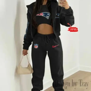 New England Patriots Women’s Outfit Winter Athleisure 3 Piece Set AMCWAL3PS087