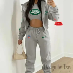 New York Jets Women’s Outfit Winter Athleisure 3 Piece Set AMCWAL3PS090