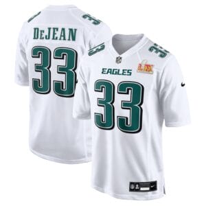 Men's Philadelphia Eagles Cooper DeJean Nike Carbon Black Super Bowl LIX Fashion Game Player Jersey AMCSBLGJ004