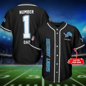 Detroit Lions Father’s Day Personalized Baseball Jersey AMCBJS391