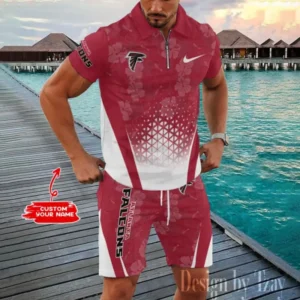 Atlanta Falcons Chic Summer Quarter Zip Polo Shirt and Shorts New Trending AMCPLZ462