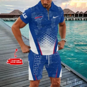 Buffalo Bills Chic Summer Quarter Zip Polo Shirt and Shorts New Trending AMCPLZ464