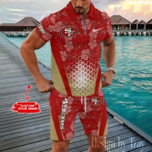 San Francisco 49ers Chic Summer Quarter Zip Polo Shirt and Shorts New Trending AMCPLZ481