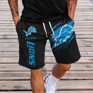 Detroit Lions Men Short Pants Custom Name Gift For Fans AMCSHORT002