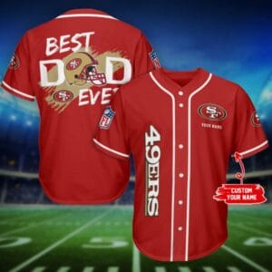 San Francisco 49ers Father’s Day Personalized Baseball Jersey AMCBJS393