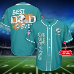 Miami Dolphins Father’s Day Personalized Baseball Jersey AMCBJS395