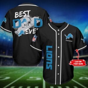 Detroit Lions Father’s Day Personalized Baseball Jersey AMCBJS397