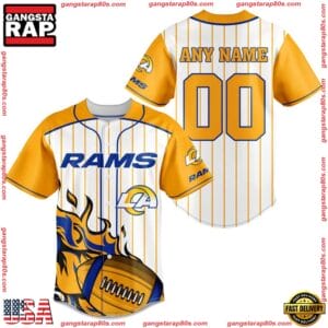 Los Angeles Rams Personalized Baseball Jersey New Trending 2025 AMCBJS429