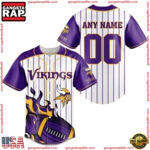 Minnesota Vikings Personalized Baseball Jersey New Trending 2025 AMCBJS427