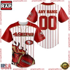 San Francisco 49ers Personalized Baseball Jersey New Trending 2025 AMCBJS421