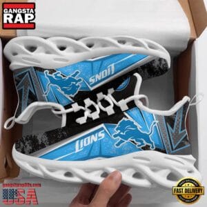 Detroit Lions Max Soul Sneakers Personalized Name AMCMSS0019