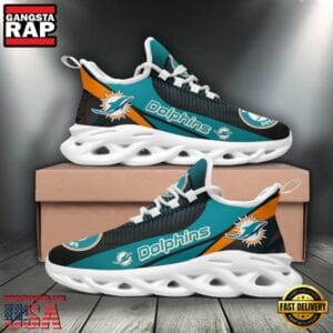 Miami Dolphins Max Soul Sneakers Personalized Name AMCMSS0001