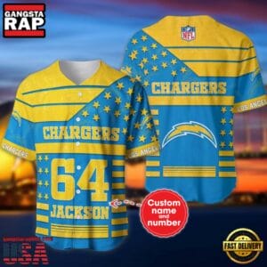 Los Angeles Chargers Personalized Baseball Jersey New Trending 2025 AMCBJS487