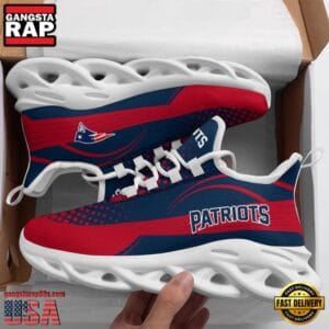 New England Patriots Max Soul Sneakers Personalized Name AMCMSS0040